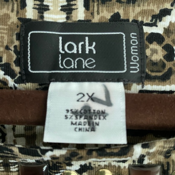 Lark Lane Top Women's Size 2X Multicolor Blouse - Picture 3 of 8